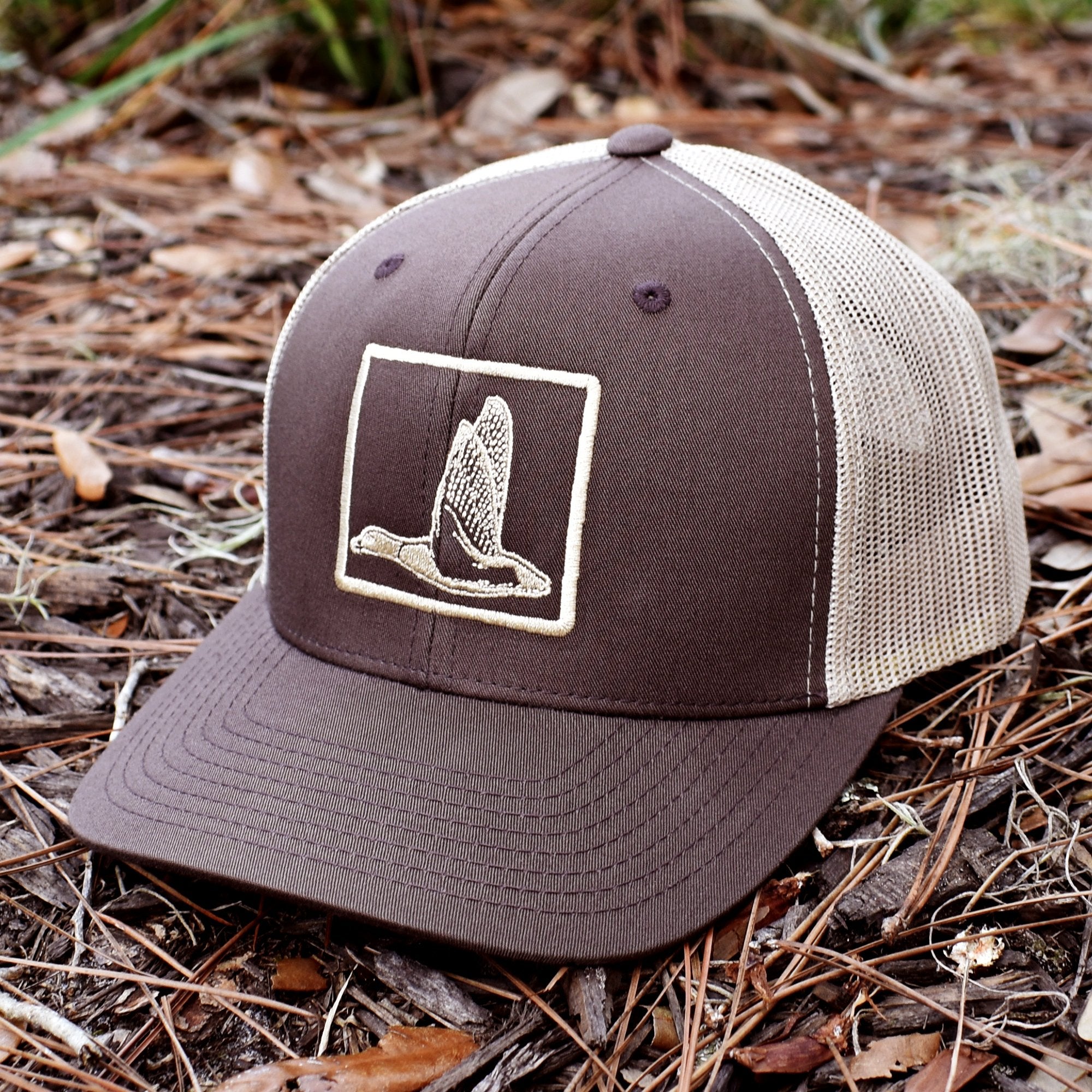 Duck Embroidered Brown & Khaki Hat
